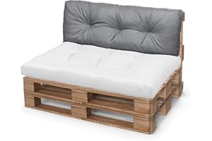 CLOUD PILLOW Palettenkissen 120 x 40 cm - Europaletten Rückenlehne Outdoor - Wasserdicht Rückenkissen zum Garten - Perfekte Kissen für Palettenmöbel - Graphitfarbe - UV-beständiges Material mit OEKO-TEX