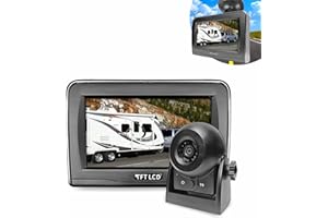 MHCABSR Caméra de sauvegarde magnétique sans fil WiFi avec écran LCD de 4,3 pouces pour col de cygne, cheval, remorque, bateau, camping-car, voiture