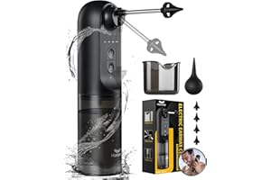 ‎HOMMIE Hommie Ohrenschmalz Entferner, Elektrischer Ohrenreiniger Mit 4 Druckmodi/4 Düsen/Ohrreinigungsset/Becken,IPX7 Wasserdicht für Erwachsene Kind Ohrdusche