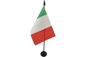 AZ FLAG Bandiera Da Tavolo Italia 15X10Cm - Piccola Bandierina Italiana 10 X 15 Cm
