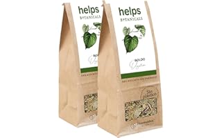 HELPS INFUSIONES - Infusión De Boldo Con Propiedades Digestivas Y Protectoras Del Hígado. Té De Hojas De Boldo Detox. Bolsa A Granel De 50 Gramos. Pack de 2.