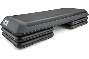 Core Balance Aerobic Step, Large Professional Exercise Stepper, 3 Level Height Adjustable Fitness Platform (L109cm x W41cm x H10/15/20cm)