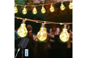 SALCAR Solcellsljusslinga, utomhus, vintage, hamparep, 10 m, 20 glödlampor, LED, solcellsljusslinga, utomhus, väderbeständig