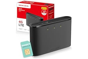 MERCUSYS MT110 Mifi with Free SIM card, 4G router, Travel Mobile Wifi Hotspot, Connects Up to 10 Devices, Rechargeable 2200mAh Battery for 10 hours, Portable Router with Sim Slot, Easy Management