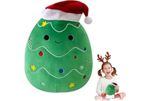 POPOYU Christmas Tree Stuffed Animal Plush Pillow,Xmas Pillows for Boys Girls,Soft Hugging Pillow Cute Christmas Tree Plush Toy for Kids Birthday Xmas Party Favor Gift,Sofa Bedroom Kids Room Decorations