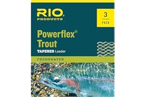 RIO Products Powerflex Forellenvorfach, 3,6 m, Süßwasser-Fliegenschnur, konisch, 3 Stück