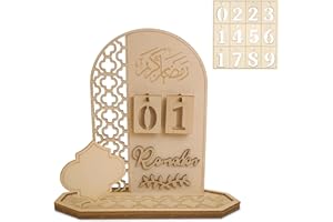 NHYDZSZ Calendrier Ramadan, Decoration Ramadan, Calendrier Ramadan pour Enfants, Calendrier de L'avent Ramadan, Calendrier de Compte à Rebours 30 Jours, Calendrier Eid Ornement pour Fête (B)