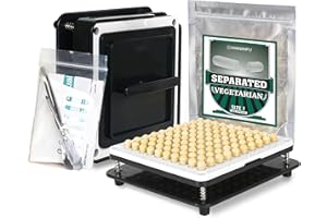 WANANFU Capsule Filling Machine Size 1 Bundle with Separated Empty Capsules Size 1 Vegetarian (200 Count), Including Detailed Instructions, Spoon and Screwdriver