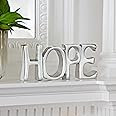 Paper High Recycled Metal 'HOPE' Sign - 19cm x 8.5cm - Fair Trade & Handmade - Home Decor - House Decoration for Living Room - Ornaments for Living Room Modern