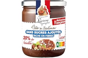 Lucien Georgelin Pate à tartiner 20% Noisette chocolat SANS SUCRES AJOUTÉS le bocal de 400g NUTRISCORE A
