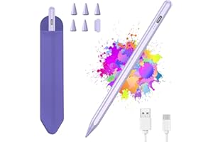 KBCASE Lápiz capacitivo para iPad 2018-2022, iPad 10/9/8/7/6ª generación/iPad Air 3-5/iPad Pro 12.9, Apple Pen recargable con sensibilidad de inclinación/magnético, 5 puntas de repuesto