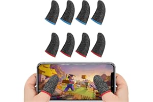 WKRTDY 8er Set Handy-Gaming Finger Sleeves, schweißresistente Fingerhandschuhe für Handy Spiele, atmungsaktive & ultradünne Touchscreen Fingerhülsen für jedes Spiel & Handygerät
