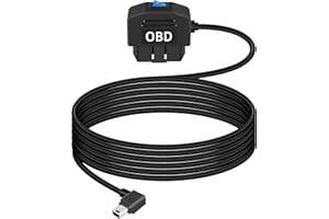 GELRHONR Angle Mini samochodowy kabel zasilający OBD do kamery rozdzielczej, pojazdów elektronicznych OBD, kamera na deskę rozdzielczą, zestaw Hardwire Kit, adapter samochodowy OBD na mini USB z