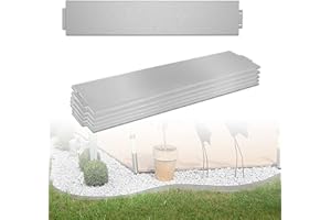 LARS360 Rasenkante Metall Rasenkante Verzinkt Mähkante Metall Beetumrandung Beeteinfassung - Silber Spleißanordnung (5M, 100 x 18 cm)