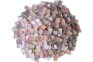 Yuvori 0,5 kg quadratische Kristallmosaikfliesen 1 cm DIY für Badezimmer, Wohnzimmer, Küche, Balkon (irisierendes Lila)