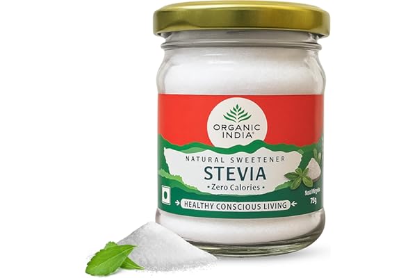 A TATA Product Organic India Stevia Powder 75g Plant-Based Natural Sweetener Zero Calories Sugar-Free Low Glycemic Index