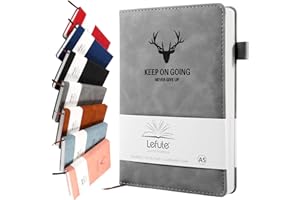Lefute Notebook A5, Journal A5 Notebook Notepad Note book, 360 Pages Hardcover Journal Notebooks with Pen Loop for Office School Home Business Writing & Note Taking, Gray