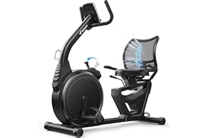 ‎MERACH MERACH Liegeergometer für Zuhause mit 8 verstellbaren Widerstandsstufen, leichte kommerzielle Heimtrainer Fahrrad mit Smart Bluetooth, exklusiver App-Konnektivität, LCD-Display, Herzfrequenzsensoren