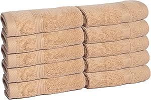 Maple Threads - Super Soft Plush 12 Piece Face Towels/Washcloths - 30 x 30 cm - Zero Twist 100% Cotton - 550 GSM - Super Soft, Highly Absorbent, Luxury (Beige)