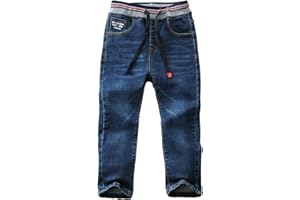 Maeau Jeans a Vita Media per Bambini a Lunghezza Intera a Vita Media, lavati, per Bambini dai 3 ai 14 Anni