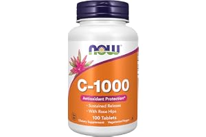 Now Foods Vitamin C-1000 Sustained Release with Rose Hips | Time-Release Vitamin C for Immune Support & Antioxidant Protection & Collagen Formation & Long-Lasting Absorption | 100 Tablets