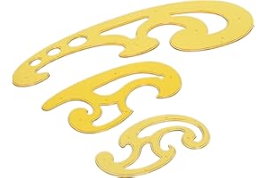 Liquidraw - Juego de 3 reglas/plantillas de curvas para dibujo técnico, color transparente/naranja