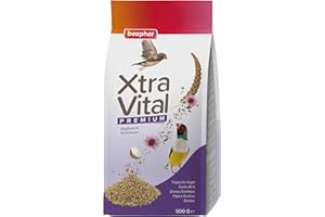 Beaphar Xtravital Egzotyczne ptaki - Karmienie Premium - Zawiera nasiona i zboża - Wzmacnia układ odpornościowy - Zapewnia gęste upierzenie i utrzymuje w dobrym zdrowiu - 500g