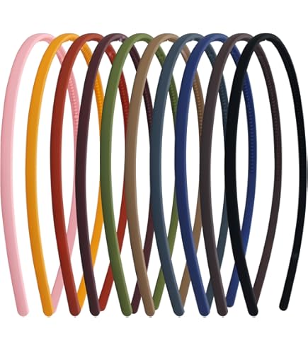 10 Pieces Wide 0.8cm/0.3" Solid Plain Blank Thin Matte Plastic Headbands With Te 686dc8d72061e40a18f10020