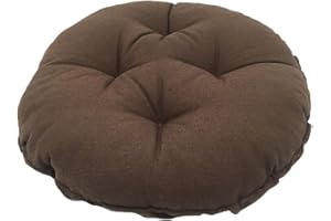 Levoberg Hocker bezug Hell Kaffee, Sitzkissen rund, Hockerbezug rund Stretch aus Leinen, Memory Foam Kissenbezug, Dicke 7cm, rund Bar Bezug Durchmesser 30cm