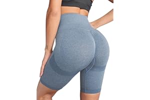 TOMEEK Pantaloncini Sportivi da Donna Yoga Pantaloni Corti Vita Alta Push Up Booty Fitness Leggings Pants per Palestra Allenamento Jogging Yoga