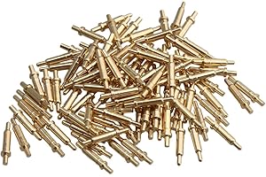 Yibuy - Connettore a molla placcato oro, 100 pezzi, con testa pin da 2,0 mm