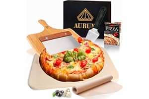 AURUM GOURMET TOOLS Aurum® Kit para Pizza, Horno Pizza, Pala Pizza, Piedra Pizza Horno, Plato Pizza, Corta Pizza, Piedra Pizza, Piedra Horno Pizza, Horno Pizza Barbacoa, Piedra Pizza Barbacoa, pizza oven, Horno de Pizza