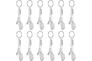 Shanrya Lot de 12 Porte-Clés en Métal pour Raquette, Mini Porte-Clés de Sport en Mignon De Raquette de Badminton Mignon pour Les Amateurs de Sport, Les Amateurs de Balle, Les Champions, Les Étudiants