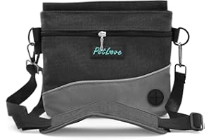 PetLove Borsa Addestramento Cani • Borsello Croccantini per Cani con Chiusura Magnetica • Dispender per Sacchetti per Escrementi Incluso • Borsa Marsupio per Cani