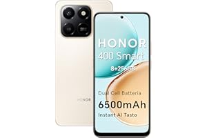 HONOR 400 Smart 4G Smartphone Dual SIM NFC Android 15, 8+256GB, 108MP+2MP con Pulsante AI Telefono, 6500mAh Dual Cell Batteria, 6.77 Pollici 120 Hz Comfort Display, 5 stelle SGS&IP65, Desert Gold