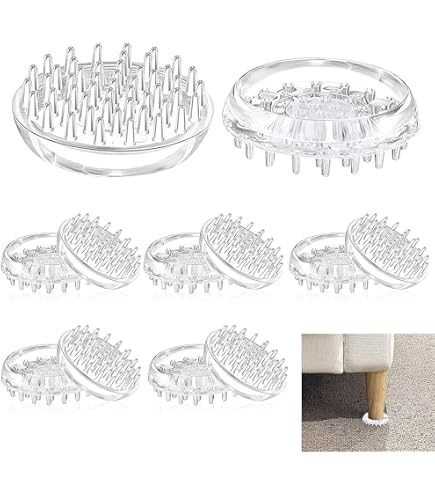 Furniture Coasters Cups, Rubber Furniture Feet Caster Cups Floor Protectors Square Table Chairs Legs Cup Pads for Carpet Floors Piano Sofa 4 Pcs