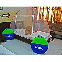 Classic Mosquito Net , Single Bed ( L200CM X W130CM X H120CM) Polyester Foldable - Red