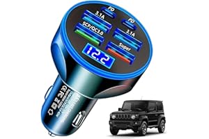 GENÉRICO Cargador de Coche Carga rapida USB, 6 Puertos con Pantalla LED Digital, 66W, Adaptador de Carga Rápida QC3.0, Color Negro - Cargador movil para Coche.