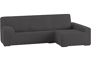 Eysa Italia Ulises Funda Chaise Longue elástica, Tela, Gris, 250-310 cm