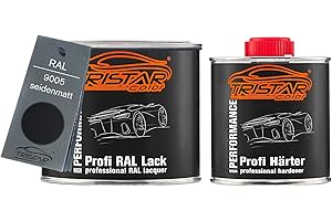 TRISTARcolor RAL 9005 Tiefschwarz Peinture automobile satinée 2K 0,75 litre/pot de 750 ml, durcisseur inclus