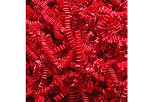 SUNRISE PACKAGING 1kg - RED CRINKLE/ZIGZAG Shredded Paper Gift Packaging Festive Hamper Basket Filler