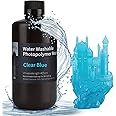 ELEGOO Water Washable 3D Printer Resin LCD UV-Curing Resin 405nm Standard Photopolymer Resin for LCD 3D Printing - Clear Blue 1000g