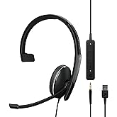 EPOS | Sennheiser Adapt 135 USB II (1000914) - Wired, Single-Sided Headset - 3.5 mm Jack and USB Connectivity - UC Optim