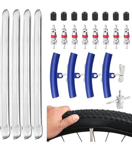 Kit Démonte-Pneus 30 Cm – Lot De 3 Pieds De Biche + Protections Jantes – Pour Moto, Vélo, Voiture