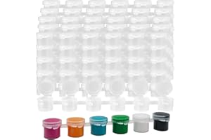 ZEONHEI 300 Pots 3ml 0.1oz Empty Paint Strips Mini Paint Pots with Lids, 50 Strips Clear Acrylic Storage Containers Painting Palette Cups for Organizing Crafts, Art Festivals