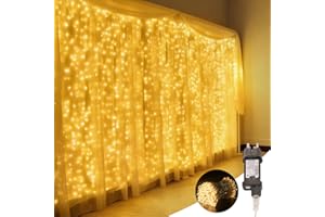 Macchiatto 600 LED 6Mx3M Tenda Luminosa Natale Esterno Interno Luci di Natale IP44 con 8 Modalità Tenda Luci Esterno, Adatto per Decorare Tende, Pareti, Giardini, Matrimoni, Feste di Compleann