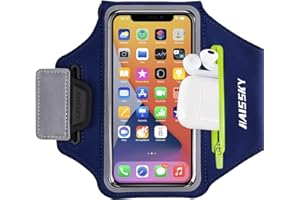 HAISSKY Fascia da braccio per telefono cellulare da corsa resistente all'acqua, per sport con cuffie TWS, tasca per chiavi, per Galaxy S30 S20 per corridori, palestra, jogging, ciclismo, corsa, esercizio