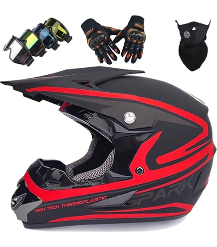 Casque Motocross Intégral Certifié DOT - Tailles S à XL, ABS, Avec Lunette, Pour VTT, Enduro, Jeunes Et Adultes - 7