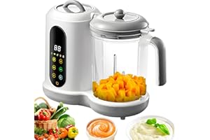 DOYFAY Baby Food Processer Chopper, Multifunctional Baby Food Maker and Steamer, Detachable Puree Blender with Preset Modes 4 Menu, Auto Cooking and Grinding, Touch Screen, Self Cleans, BPA-Free