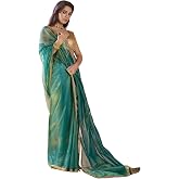 ORHANS Women's Organza Saree With Sequinned Embellished Border || Designer Saree For Wedding, Festival, Reception & Special O